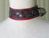 Red, Black and Silver Beaded Choker Claire Outlander Inspired