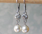 Sparkling Rhinestone and Pearl Earrings, Georgian Jewelry, 18th century jewelry