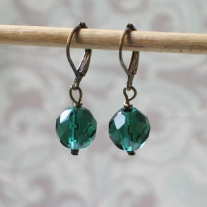 Tourmaline Green Earrings, Tourmaline Jewelry, Historical Jewelry, Green Earrings Czech Fire Polished Jewelry Gilded Age Jewelry image 1