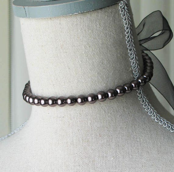 Historically Inspired Rococo & Regency Pearl Lace Choker Necklace