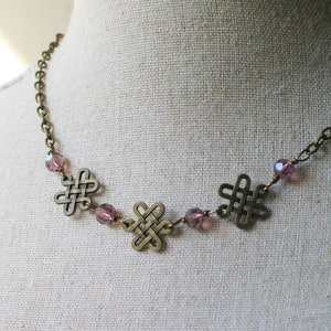 Rhinestone Quatrefoil Clover Necklace Renaissance Jewelry
