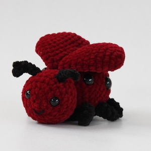 Lovebug Plushie Crochet Pattern | Heart Wings Amigurumi Valentines Bug