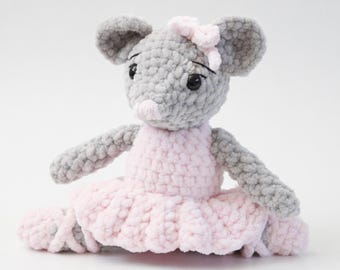 Ballerina Maus Plüschie Häkelanleitung | Amigurumi Plüsch Ballett Puppe PDF