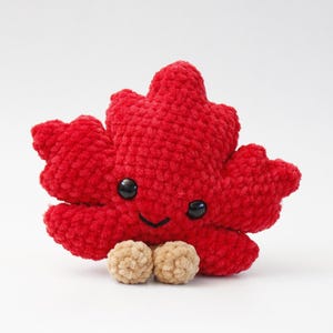 Patrón de ganchillo para peluche de hoja de arce / Tutorial en PDF para amigurumi de peluche otoñal