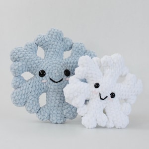 Snowflake Crochet Plushies Pattern Bundle | Small & Large Snowflake Amigurumi | Winter Christmas Decoration DIY