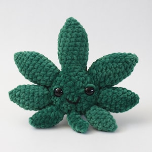 Cannabis Leaf Plushie Crochet Pattern | Amigurumi weed leaf | PDF tutorial fun stoner gift