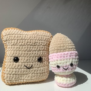 Toast and Egg cup Crochet Plush Pattern – amigurumi breakfast set
