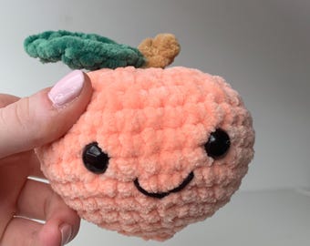 Schema all'uncinetto per un peluche di pesca: frutta amigurumi, kawaii fai da te (schema PDF)