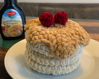 Pancakes Crochet Plushie Pattern | Amigurumi Food Toy (PDF Pattern)