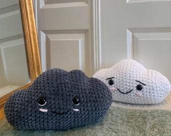 Gehaakt knuffelpatroon wolk | Amigurumi-pdf met 2 ontwerpen (enkele en dubbele bult)