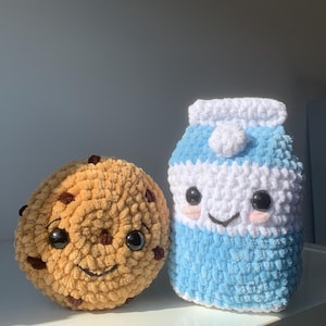 Crochet Milk Carton & Cookie Plush Pattern Set | Kawaii Amigurumi Food Toys PDF