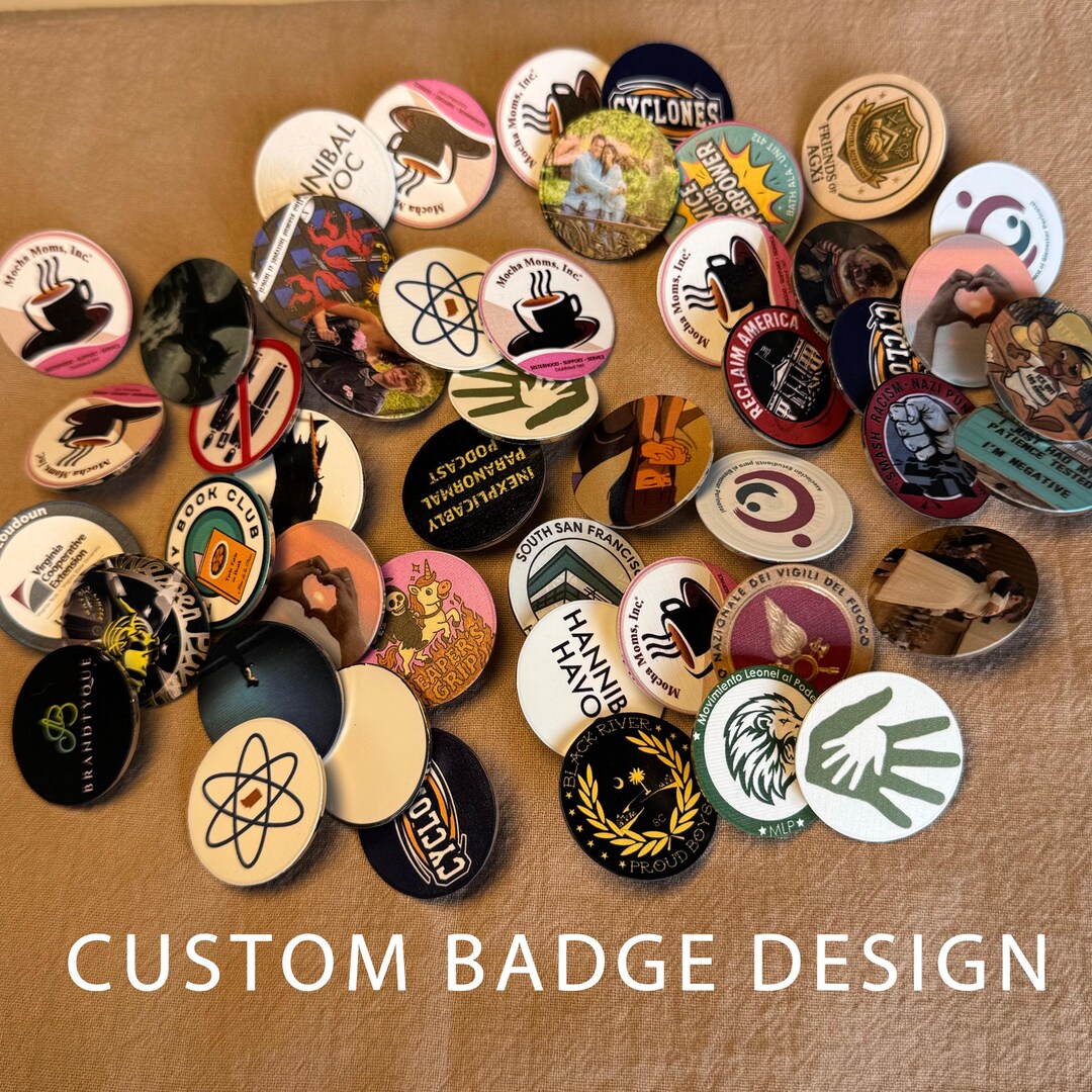 30mm Personalised Badge, Custom Badge, Create Your Design, Pin Badge ...