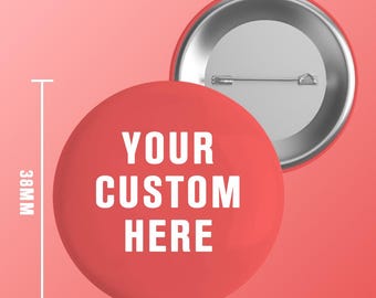 38mm Custom Badge, Your Own Design Pin Badge, Personalised Badge, Free Design Photo Service, Personalised Pin