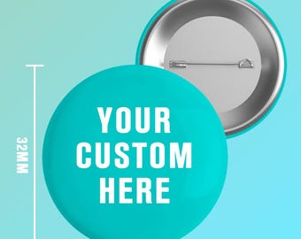 32mm Custom Badge, Your Own Pin, Personalised Brooch, Free Design Photo Service, Christmas gifts