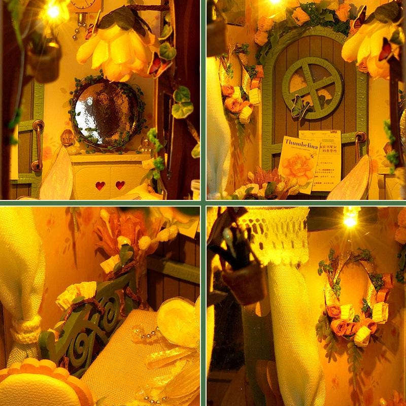 Kit De Maqueta En Miniatura De Bosque De Hadas Con Luz LED, Casa Árbol De Fantasía, Manualidad Para Adultos Y Adolescentes +15 Años, Decoración De Montaje