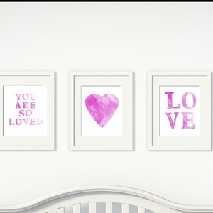 You Are So Loved Nursery Wall Art 8x10 You Are So Loved Wall Art Love Print  Love Print Girl Nursery Decor Printable Instant Download