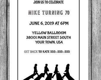 Beatles Invitation Etsy