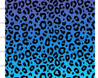 Blue Leopard Print Sublimation Background PNG Leopard Sublimation PNG, Cheetah Print Rainbow Background Leopard Print  300 DPI