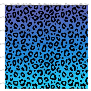 Blue Leopard Print Sublimation Background PNG Leopard Sublimation PNG, Cheetah Print Rainbow Background Leopard Print  300 DPI