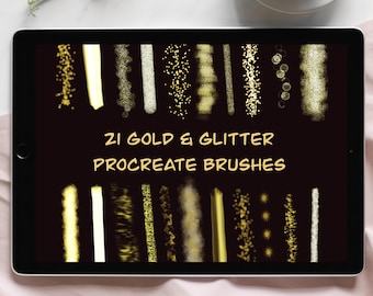 Gold Procreate Brushes, Glitter Procreate Stamps, Procreate Brush, Shimmer Brush, Glitter Brush, Shine Brush