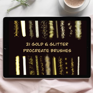 Pinceaux Procreate dorés, Tampons Procreate scintillants, Pinceau Procreate, Pinceau scintillant, Pinceau scintillant, Pinceau brillant