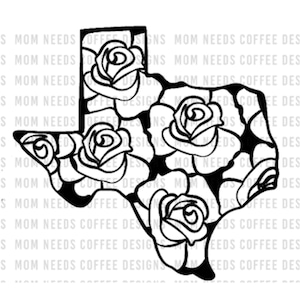 Texas PNG, Texas Rose SVG, Outline, Texas Sublimation, Home , PNG, Instant Download, Print, Cricut, Silhouette