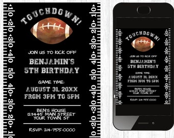 Football Invitation 5x7 Football Birthday Invitation YOU EDIT and Print 5x7  Football Birthday Football Invites Football Party Theme