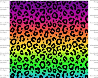 Rainbow Leopard Print Sublimation Background PNG Leopard Sublimation PNG, Cheetah Print Rainbow Background Leopard Print  300 DPI