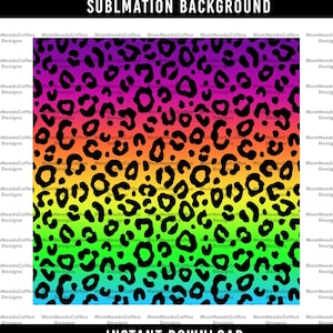 Regenbogen Leopard Print Sublimation Hintergrund PNG Leopard Sublimation PNG, Gepard Print Regenbogen Hintergrund Leopard Print 300 DPI