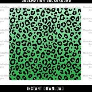 Green Leopard Print Sublimation Background Sage Leopard Print PNG Leopard Sublimation PNG, Cheetah Print Rainbow Background