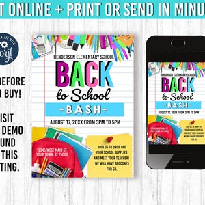 EDITABLE Back to School Supply Drive Flyer, Printable PTA PTO Flyer, School Supplies Fundraiser Poster, Instant Download You Edit and Print
