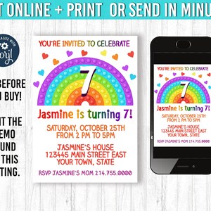 Pop it Invitation 5x7 Pop It Birthday Invitation YOU EDIT and Print 5x7 Pop It Birthday Pop Its Invites Pop It  Party Theme Pop Into The Fun