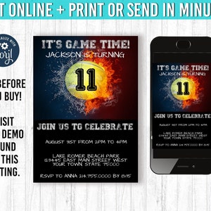 Tennis Invitation 5x7 Tennis Birthday Invitation YOU Edit and Print 5x7 Tennis Birthday Tennis Invites Tennis Party Theme Sports Theme