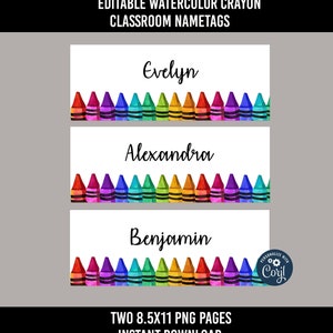 Crayon Themed Classroom, teacher organization, crayon decor, classroom labels, classroom name tags, classroom nametags, classroom label,