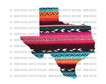 Serape Texas PNG Overzicht Texas Sublimatie Home Serape PNG, Instant Download, Print, Cricut, Silhouet
