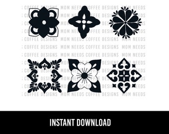 Talavera Tile SVG Bundle, Mexican Clipart, Cricut Files (Digital Download)