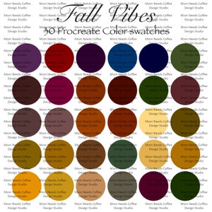 Procreate Color Palette Fall Colors Procreate Swatches Archivo JPG para Adobe