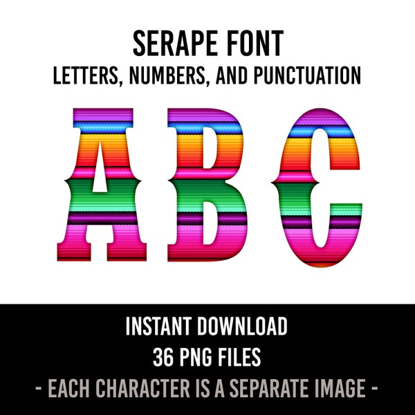 Western Serape Alphabet 26 Letters, PNG File, Serape, Serape Font, Sublimation, Serape Sublimation, Serape Letters, Serape Instant Download