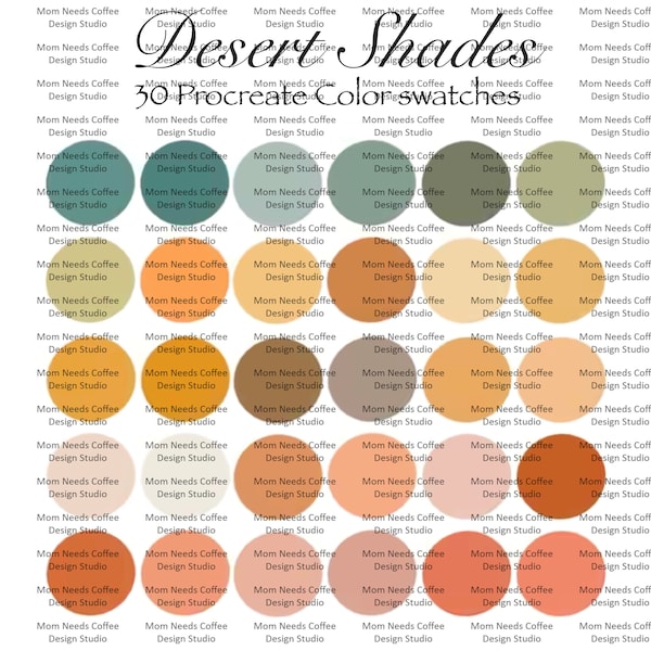 Desert Procreate Southwestern Color Palette Neutral Colors Procreate Swatches JPG file for Adobe Canva