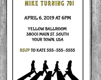 Beatles Invitation Etsy