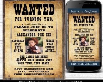Wanted Poster Invitation Etsy