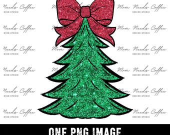 Glitter Christmas Tree Clipart PNG, Christmas Clipart, Christmas Sublimation, Sublimation Design, Holiday Clipart, Holiday Sublimation PNG