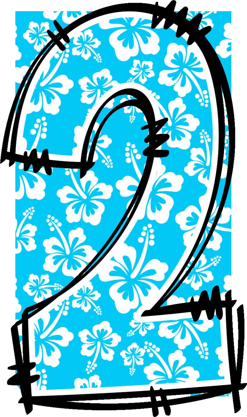 Hawaiian Alphabet Tropical Doodle Font Letters Summer Numbers PNG Font ...