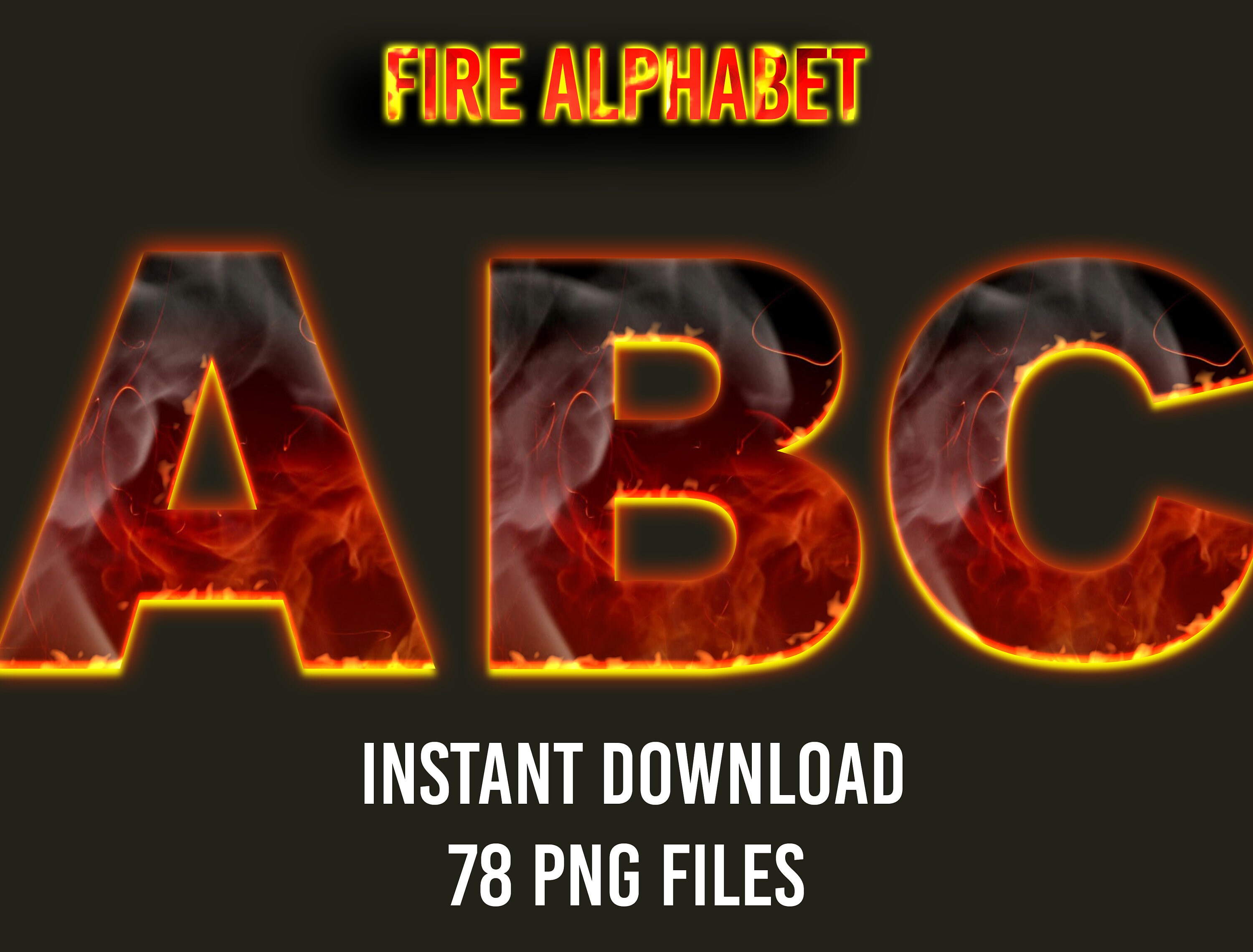 Fire Alphabet 26 Letters Flame Alphabet PNG File Sublimation | Etsy