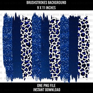 K&ouml;nnte beinhalten: Ein digitaler Download eines 9x11 Zoll gro&szlig;en Pinselstrich-Hintergrunds mit blauem Glitzer, blau-wei&szlig;em Leopardenmuster und durchgehenden blauen Pinselstrichen. Der Hintergrund ist ideal f&uuml;r digitales Scrapbooking, Kartenherstellung und andere Bastelprojekte.
