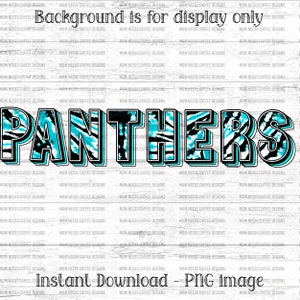 Panthers PNG Transfer, Mascot Sublimation, Digital Download PNG, Tie Dye Sublimate, School Spirit Design, Printable Transfer, Blue, Black