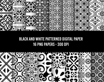 Black and White Digital Paper, Black and White Digital Papers, Abstract Digital Paper, white and black digital papers, commercial use