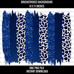 K&ouml;nnte beinhalten: Ein digitaler Download eines 9x11 Zoll gro&szlig;en Pinselstrich-Hintergrunds mit blauem Glitzer, blau-wei&szlig;em Leopardenmuster und durchgehenden blauen Pinselstrichen. Der Hintergrund ist ideal f&uuml;r digitales Scrapbooking, Kartenherstellung und andere Bastelprojekte.