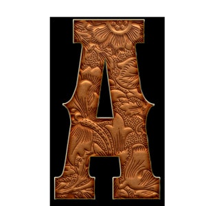 Brown Western Leather Alphabet 26 Letters, PNG File, Western Font ...
