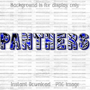 Panthers PNG Transfer, Mascot Sublimation, Digital Download PNG, Tie Dye Sublimate, School Spirit Design, Printable Transfer, Blue, Black,